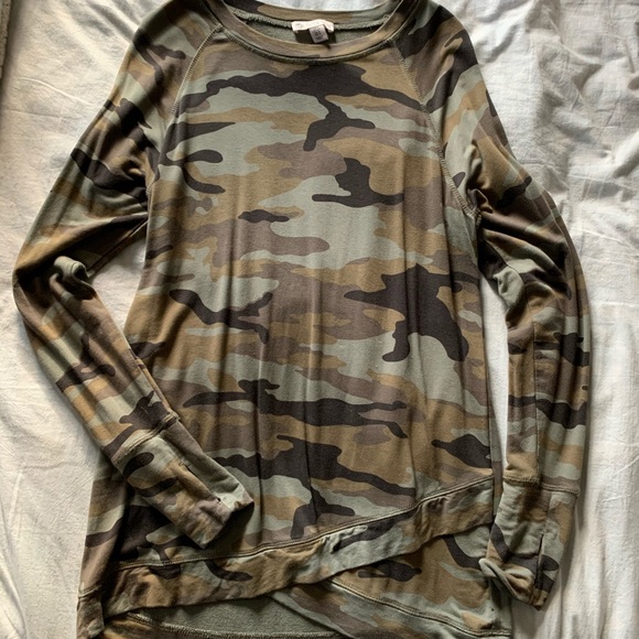 Tops - Camouflage patterned long sleeve shirt; size small